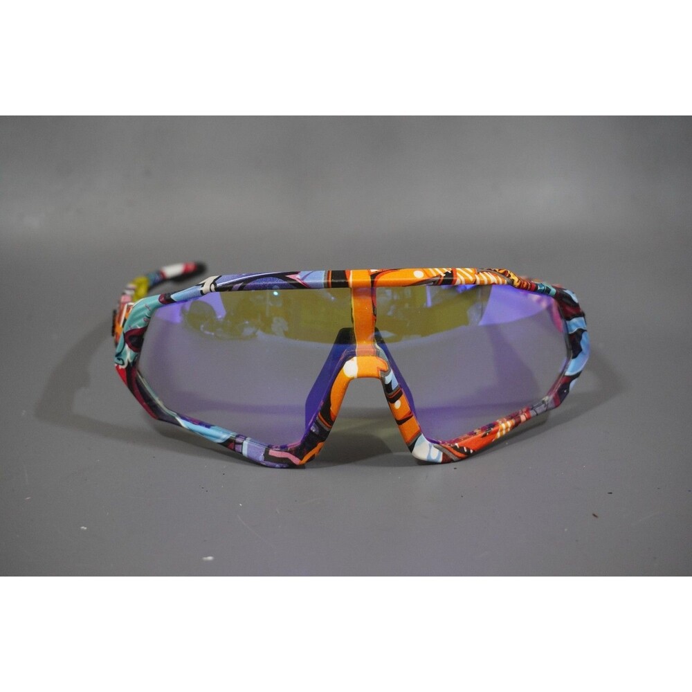 KAPVOE Cycling Sunglasses Graffiti Frame Men Women Sports MTB Bike Shield